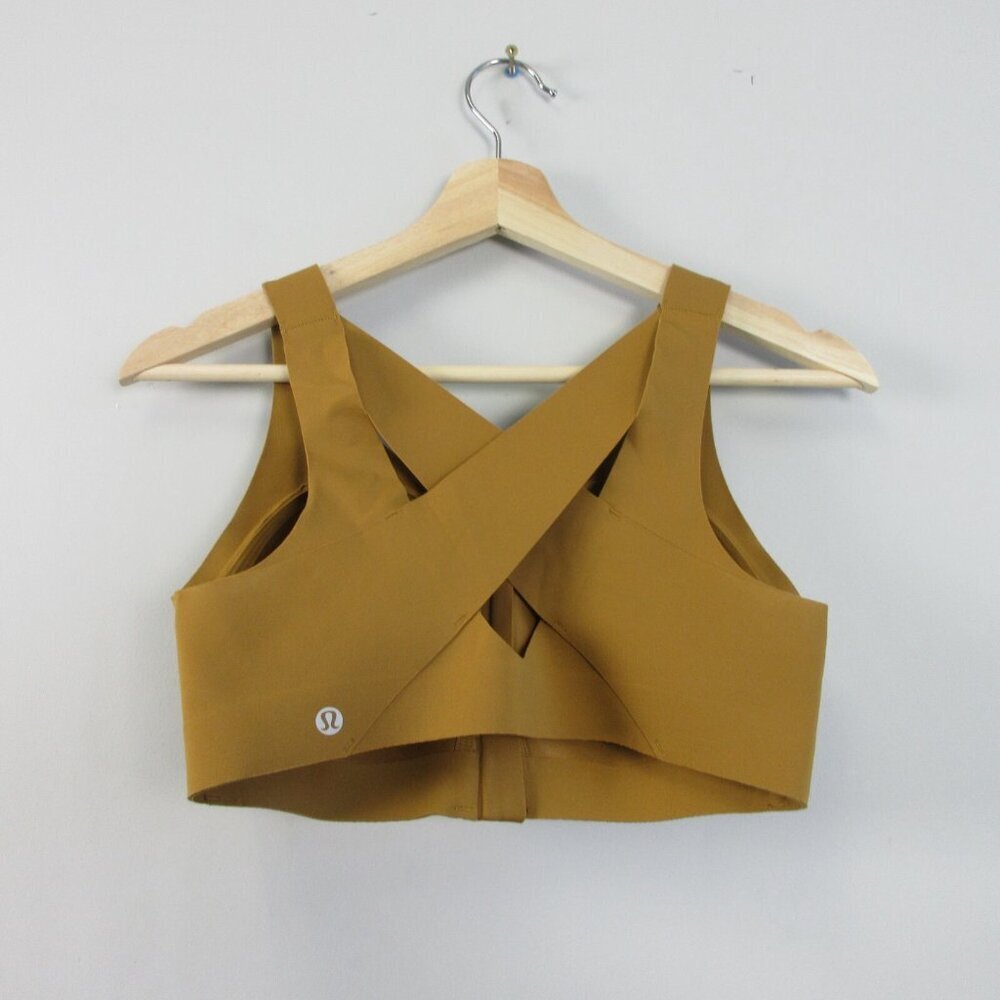 Lululemon Enlite Bra 34D Copper Front Zip High Support Cross Back Athletic 134 - Picture 2 of 9